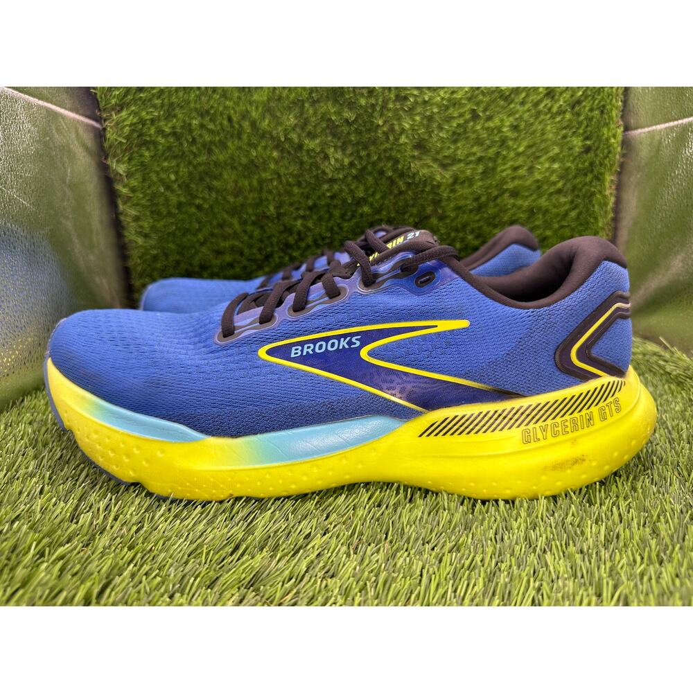 Brooks Glycerin GTS 21 1104201D429 Athletic Sneaker Men's 13D Blue Knit Jogging - Picture 3 of 13